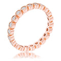 Avera Dotted Cz Round Bezel Eternity Ring In Pink by Avera Group