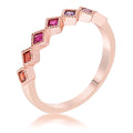 Avera Septem Multi-Color Princess Cut Half Eternity Band by Avera Group