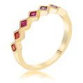 Avera Septem Multi-Color Princess Cut Half Eternity Band by Avera Group