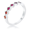 Avera Septem Multi-Color Princess Cut Half Eternity Band by Avera Group