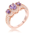 Avera 3-Stone Oval Cut Cubic Zirconia Halo Ring by Avera Group