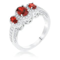Avera 3-Stone Oval Cut Cubic Zirconia Halo Ring by Avera Group