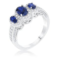 Avera 3-Stone Oval Cut Cubic Zirconia Halo Ring by Avera Group