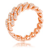 Avera Cz Round Cut Flexible Chain Ring In Pink