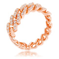 Avera Cz Round Cut Flexible Chain Ring In Pink by Avera Group