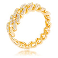 Avera Cz Round Cut Flexible Chain Ring In Pink by Avera Group
