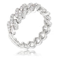 Avera Cz Round Cut Flexible Chain Ring In Pink by Avera Group