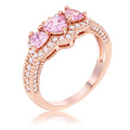 Avera 3-Stone Trillion Cut Cubic Zirconia Halo Pave Ring by Avera Group