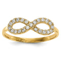 14k Cubic Zirconia Infinity Symbol Ring by Fine Color Jewels