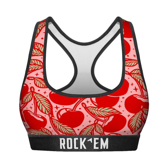 Women's Sports Bra - Cherries by Rock 'Em Socks