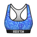 Women's Sports Bra - Hex Drip (Cobalt) by Rock 'Em Socks