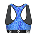 Women's Sports Bra - Hex Drip (Cobalt) by Rock 'Em Socks