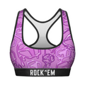 Women's Sports Bra - Hex Drip (Lilac) by Rock 'Em Socks