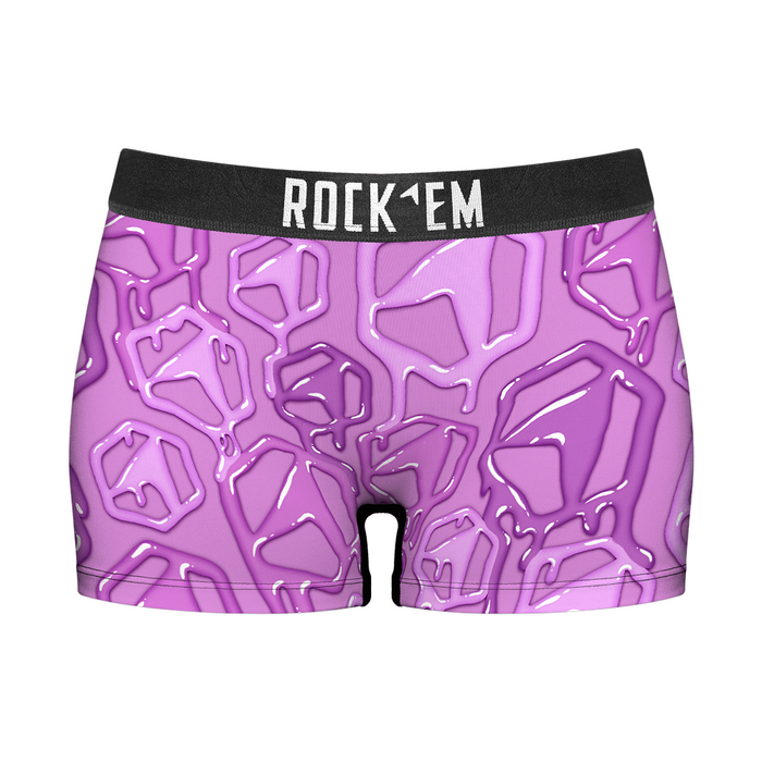 Women's Boy Shorts - Hex Drip (Lilac) by Rock 'Em Socks