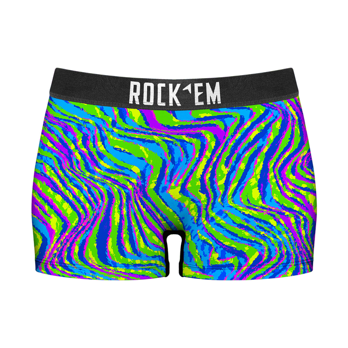 Women's Boy Shorts - Neon Wave by Rock 'Em Socks
