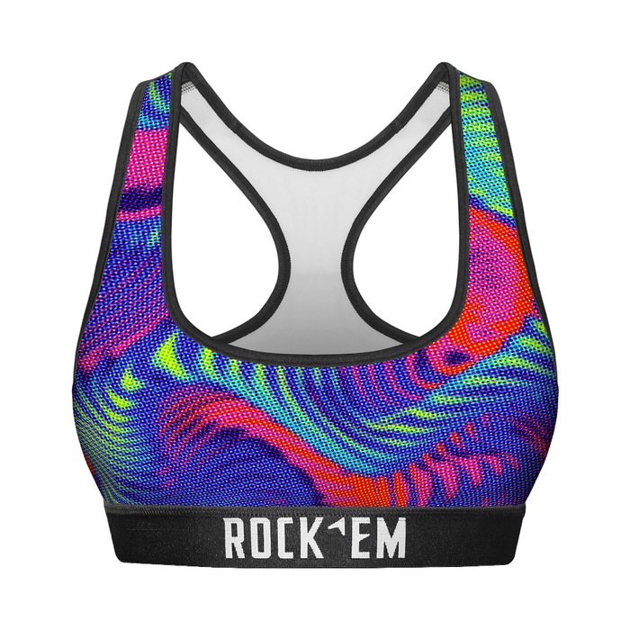 Women's Sports Bra - Rainbow Trips by Rock 'Em Socks