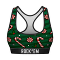 Women's Sports Bra - Peppermint Stripe by Rock 'Em Socks