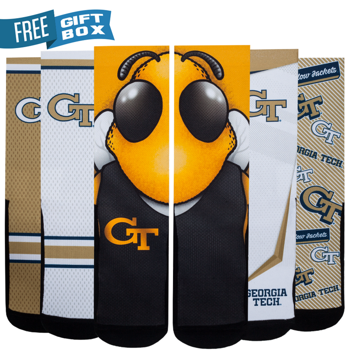 Georgia Tech Yellow Jackets - Super Fan Bundle 5-Pack by Rock 'Em Socks