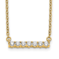14K Gold Lab Grown Diamond Bar Necklace by Fine Color Jewels