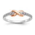 Two-Tone Silver Infinity Diamond Ring by Fine Color Jewels