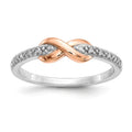 Two-Tone Silver Infinity Diamond Ring by Fine Color Jewels