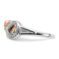 14k Gold Diamond Infinity with Heart Pave Ring by Fine Color Jewels