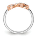 14k Gold Infinity Heart Pave Ring by Fine Color Jewels