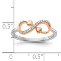 14k Gold Infinity Heart Pave Ring by Fine Color Jewels