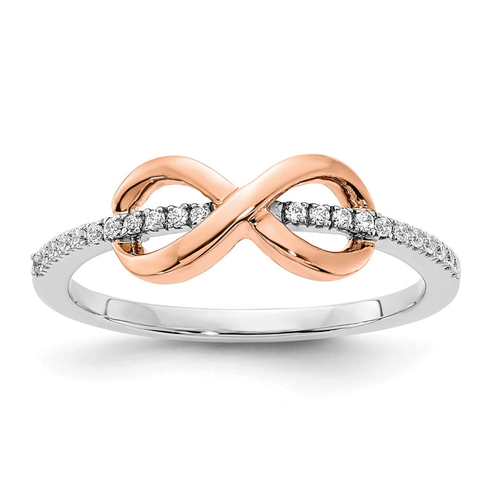 10K Gold Infinity Pave Diamond Engagement Ring by Fine Color Jewels