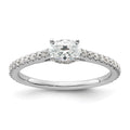 Lab Grown Diamond East-West Oval Pave Engagement Ring by Fine Color Jewels