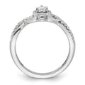 14k White Gold Pear Diamond Pave Engagement Ring by Fine Color Jewels