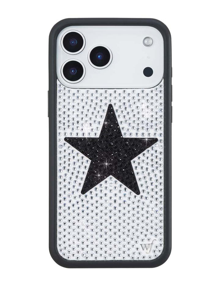 Rhinestone Star | White and Black iPhone Case