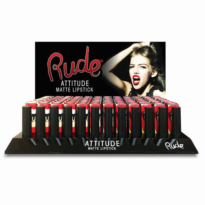 RUDE Attitude Matte Lipstick Acrylic Display Set A, 144 Pieces + 12 Testers by Avera Group