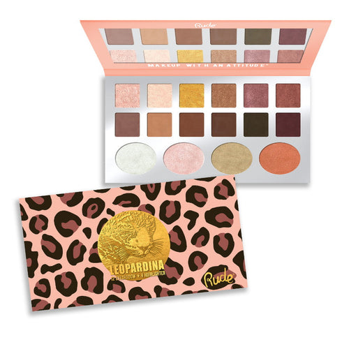 RUDE Leopardina 12 Eyeshadows + 4 Highlighters by Avera Group
