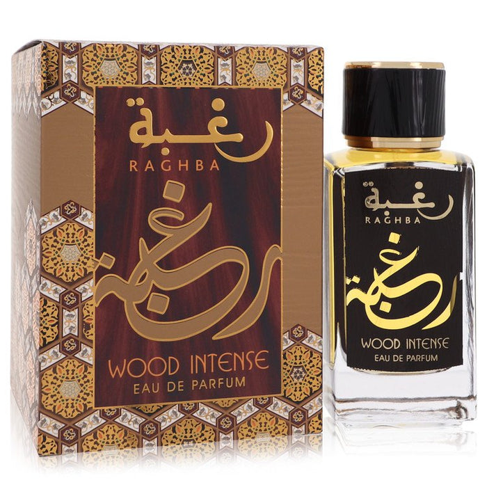 Raghba Wood Intense by Lattafa Eau De Parfum Spray (Unisex) 3.4 oz for Women by Avera Group