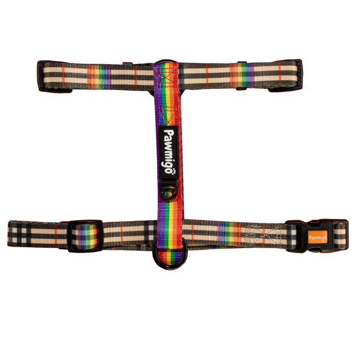 Rainbow Plaid Free-Fit Harness by Pawmigo