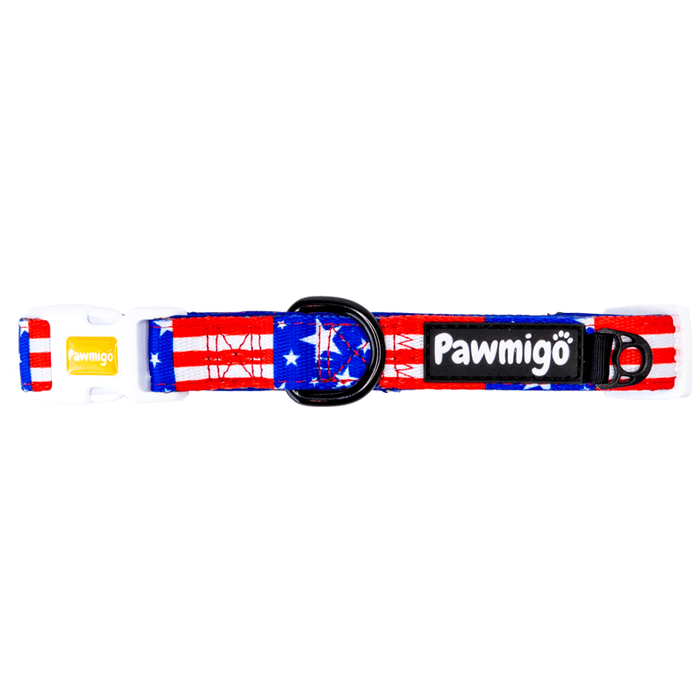 Red, White, & Bark Classic Collar by Pawmigo