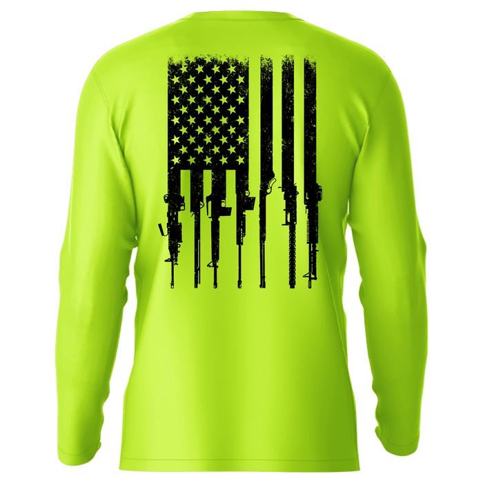 Rifle Flag - Hi-Visibility UPF 50 Long Sleeve Sun Shirt by Armed American Supply