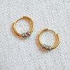 Ringed Up Two Toned Huggie Hoop Earrings
