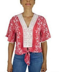 Be Bop Juniors Lace-Trim Tie-Front Top by Vanessa Jane