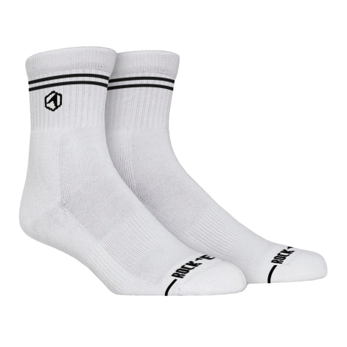 Cotton Casuals - White (Quarter) by Rock 'Em Socks