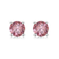 Pink Moissanite Stud Earrings by Fine Color Jewels