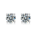 White Moissanite Stud Earrings by Fine Color Jewels