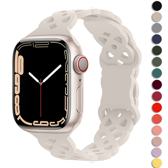 Silicone Strap Apple Watch Band Series 11/10/9/8/7/6/5/4/ SE / Ultra 1/2/3 by Arleathercraft