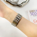 Women Gold Wristband for Apple Watch Band Series 11/10/9/8/7/6/5/4/ SE / Ultra 1/2/3 by Arleathercraft