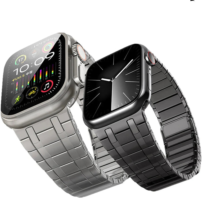 Apple Watch Magnetic Stainless Steel Band - Premium Titanium Color by BandsCo Straps