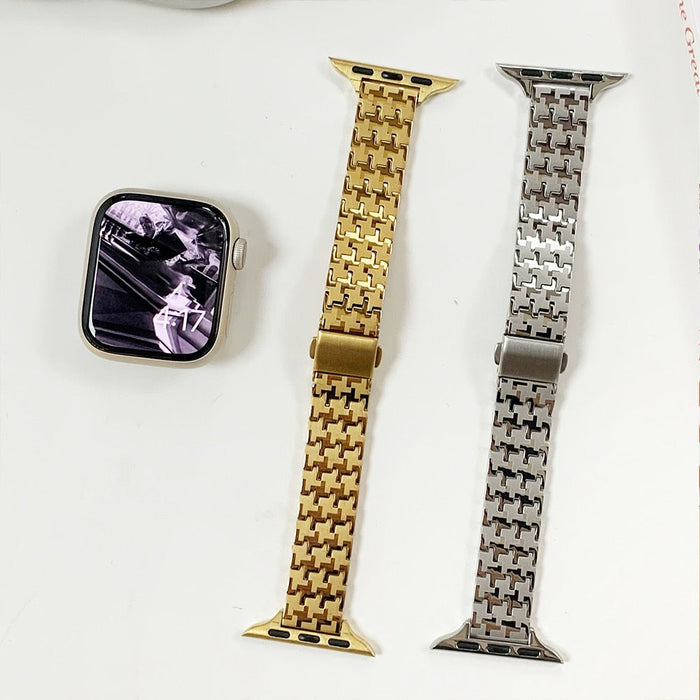Women Gold Wristband for Apple Watch Band Series 11/10/9/8/7/6/5/4/ SE / Ultra 1/2/3 by Arleathercraft