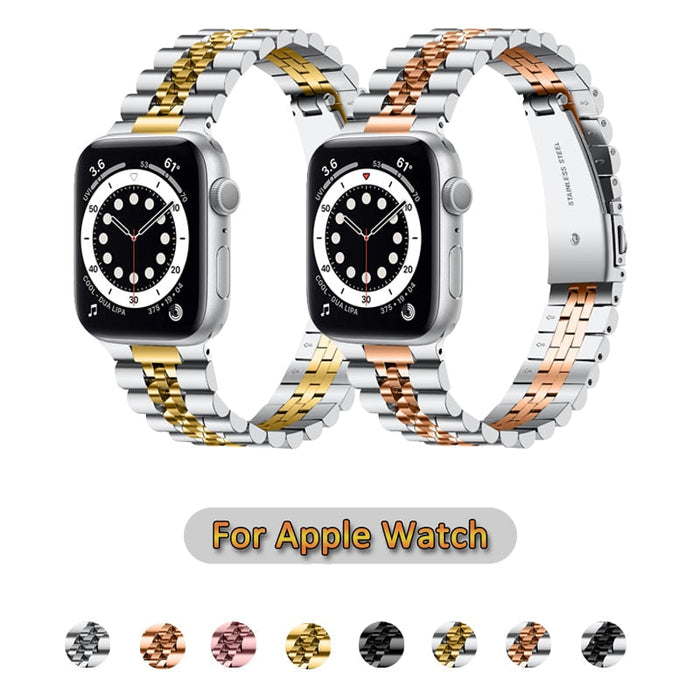 Slim Stainless Steel Apple Watch Band Series 11/10/9/8/7/6/5/4/ SE / Ultra 1/2/3 by Arleathercraft