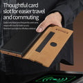 Luxury Leather Slide Lens Protection Back Cover Case With S-Pen For Samsung Galaxy Z Fold 7 6 5G by Merch Section