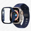 Silicone Sport Band+Case for Apple Watch Ultra Band Case Strap by Arleathercraft